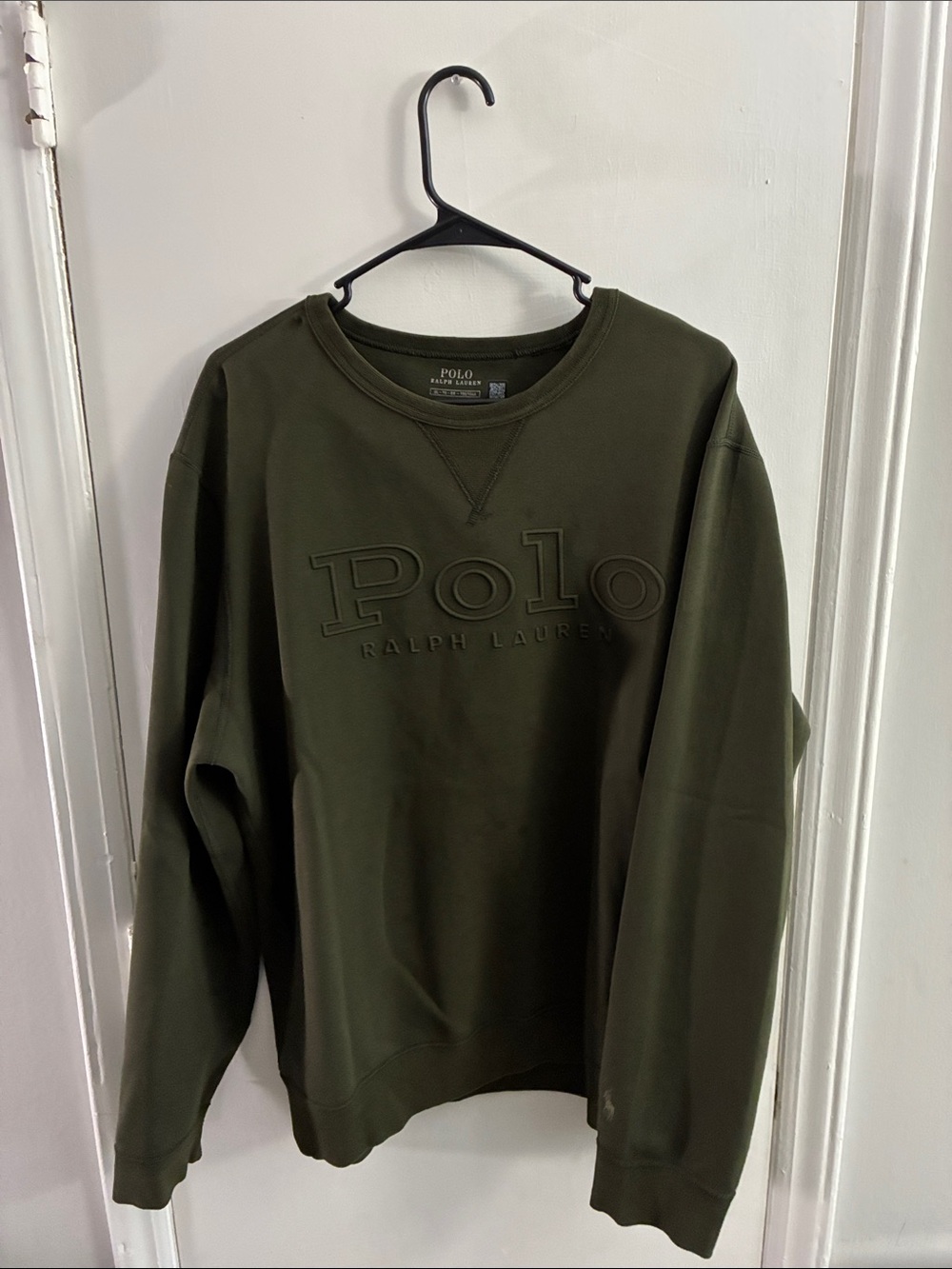 Polo by Ralph Lauren Dark Olive Crewneck Sweatshirt with Raised Logo